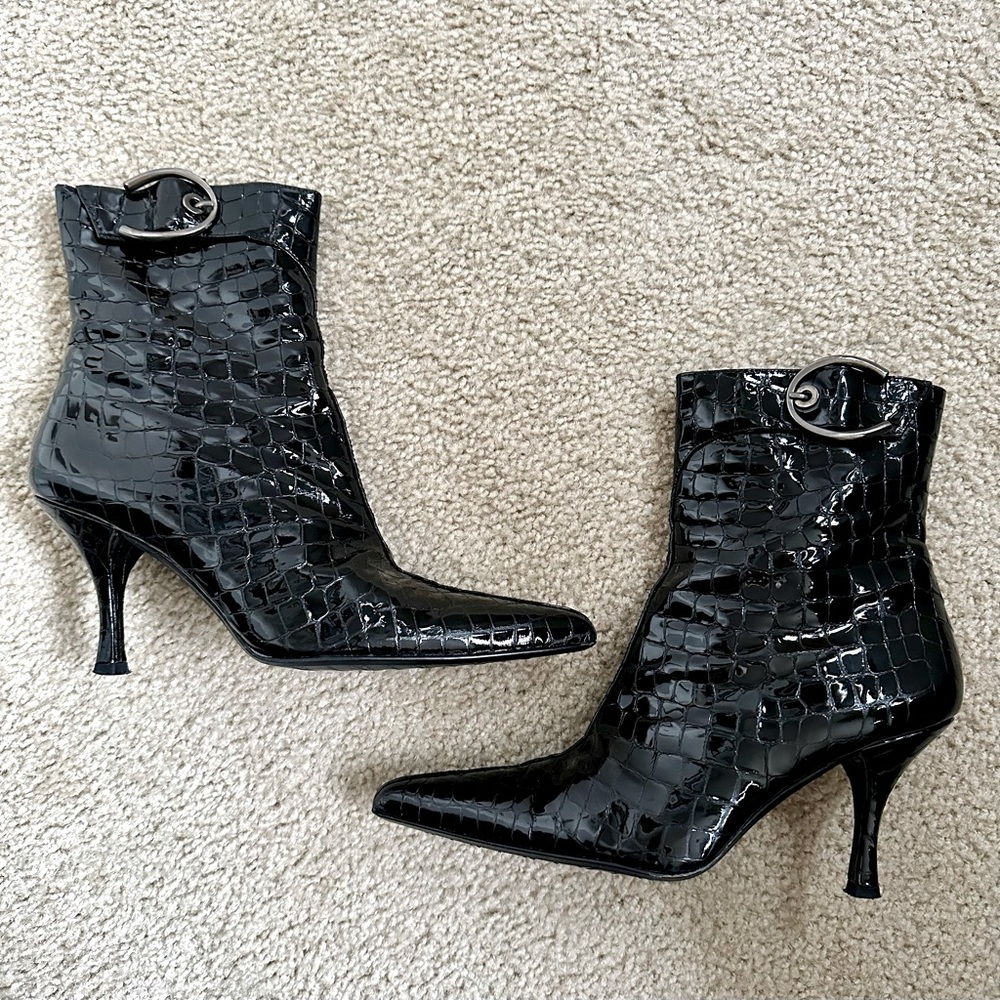 Stuart Weitzman Sioux Croco Booties